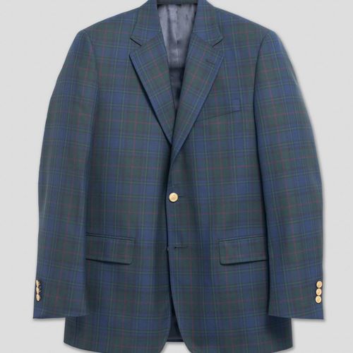 Navy/green Plaid With Red Pane Blazer