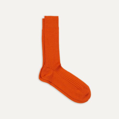 Orange Wool Mid-Calf Socks