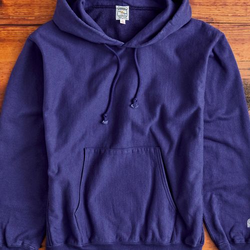 Reverse Weave Heavyweight Pullover Hoodie in Purple