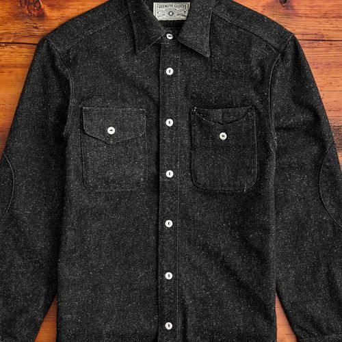 Lambert Work Shirt in Black Nep Denim