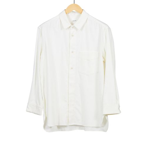 Regular Collar Shirt Cashmere Blend White