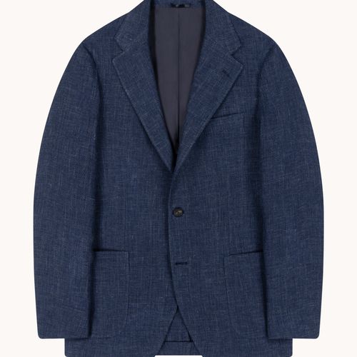 Sport Jacket - Dark Blue Linen Cotton