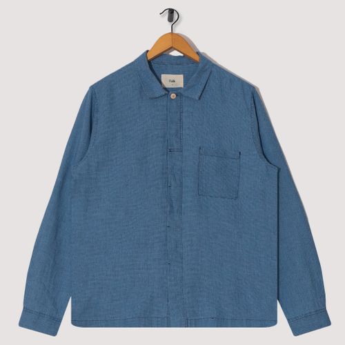 Patch Shirt - Light Indigo Waffle