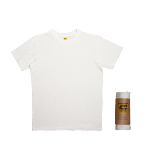 Rolled Short sleeve Crew neck Tee / White