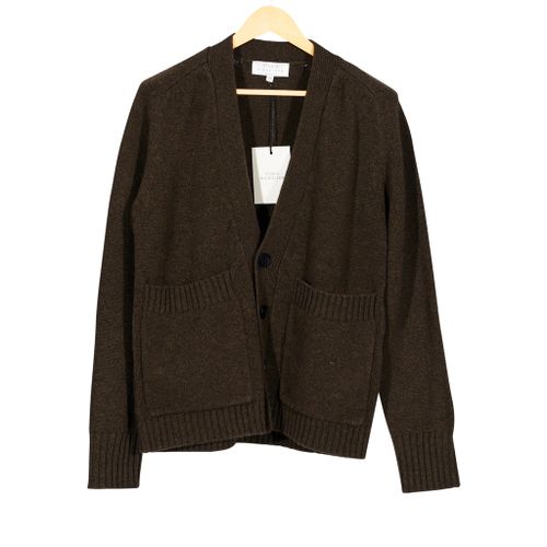 Sen Knit Lambswool Cardigan Dark Green