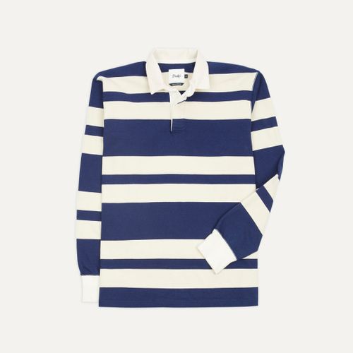 Navy and Ecru Stripe Cotton Rugby Shirt