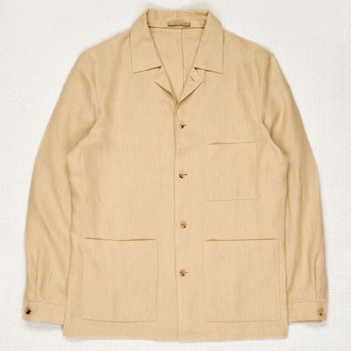 P. Johnson Caramel Linen Shirt Jacket (NOS)