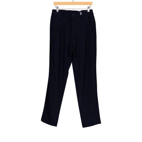 Wool Yarn Dyed Tapered Navy Trouser