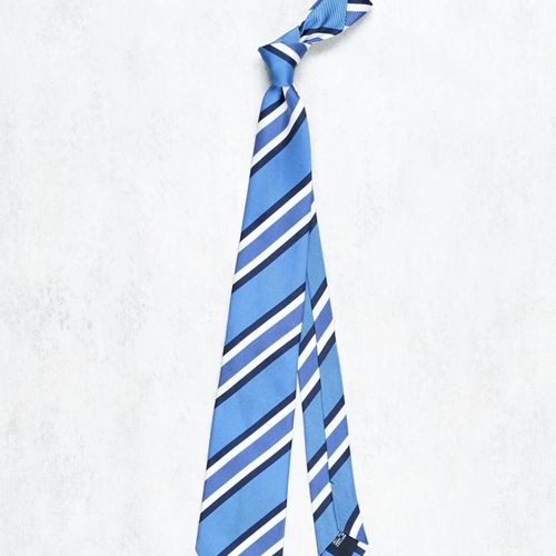 Drake's Blue/Navy/White Stripe Silk Tie (NOS)