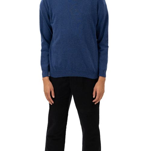 Fino Blue Wool Mockneck