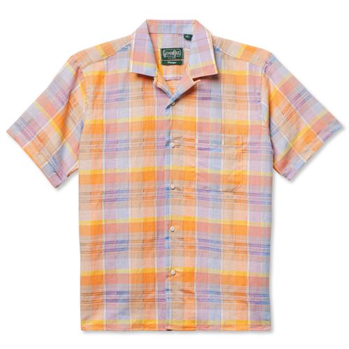 Orange Cotton/Linen Ghost Weave Camp