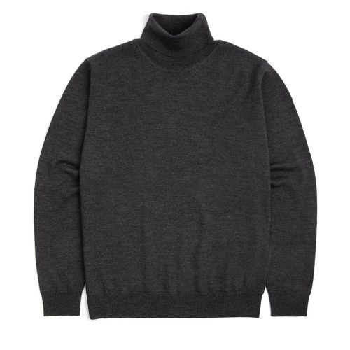 Trunk William Merino Roll Neck Sweater: Charcoal