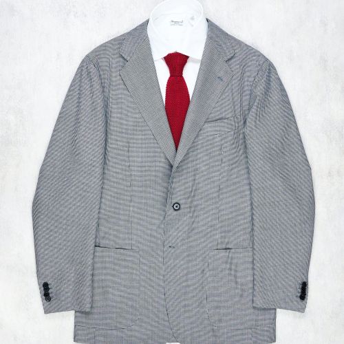 The Armoury by Ring Jacket Model 3 Navy/White Wool Puppytooth Sport Coat (Pre-Owned)