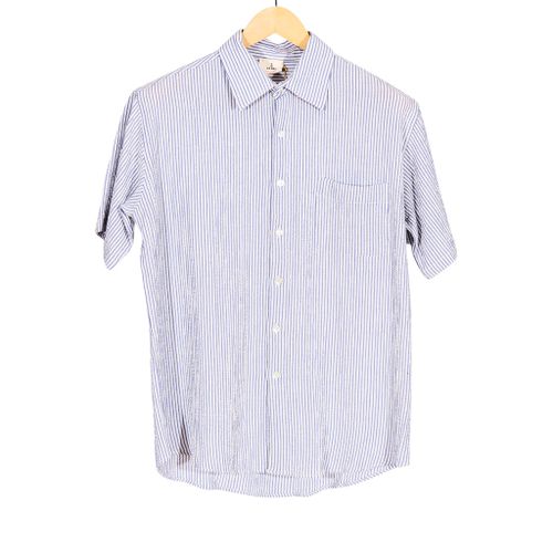 Roque Blue Stripes Seersucker Short Sleeve Shirt