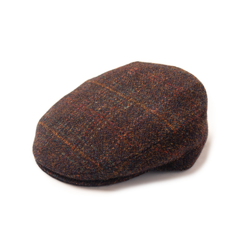 Harris Tweed Ivy Cap - Brown Multi Windowpane