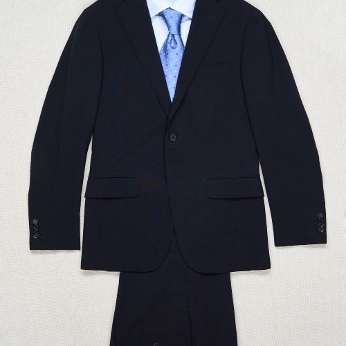 Ring Jacket 184 Navy Wool/Silk "Ice Twist" Suit (Pre-Owned)