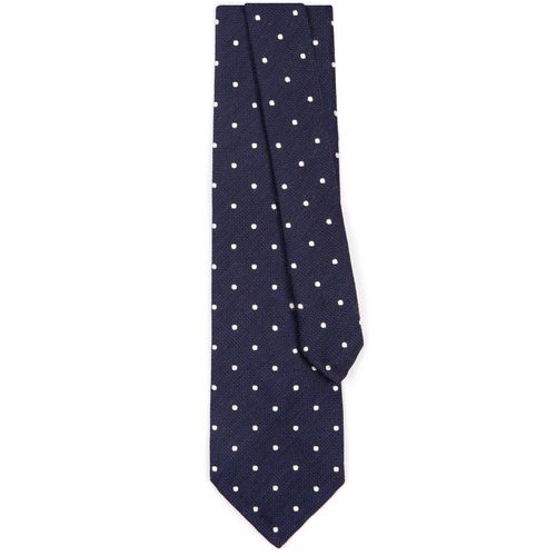 Bigi Silk Bourette Spot Tie: Navy