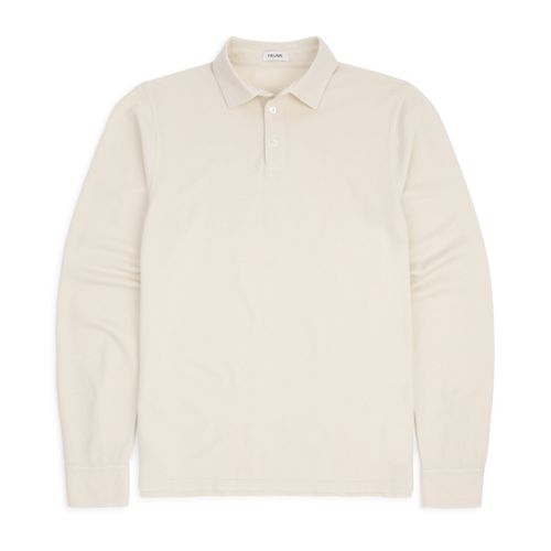 Trunk Moxon Long Sleeve Polo Shirt: Cream