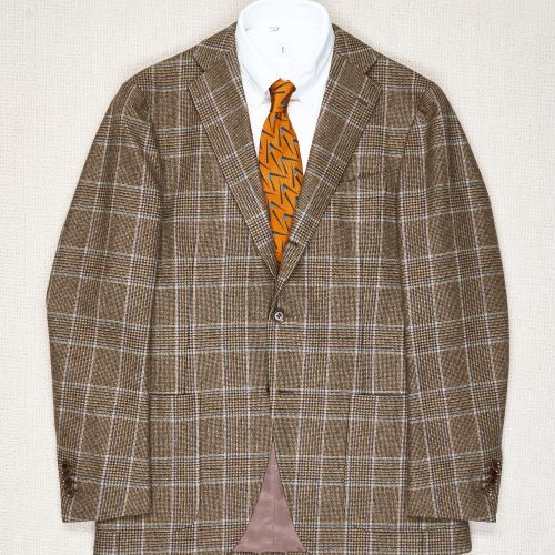 Ring Jacket Brown/Blue Prince of Wales Check Wool Sport Coat Bespoke (Pre-Owned)