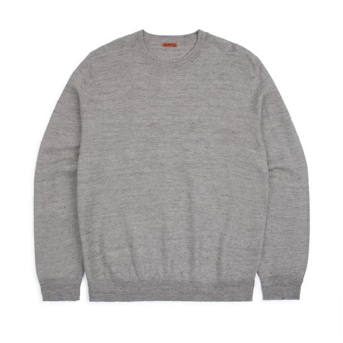 Barena Ato Slissa Cotton Linen Crew Neck Sweater: Grey