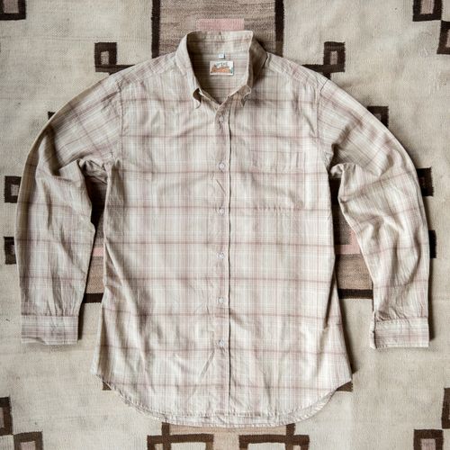 Washed Madras Button Down Collar Shirt - Earthtone Plaid