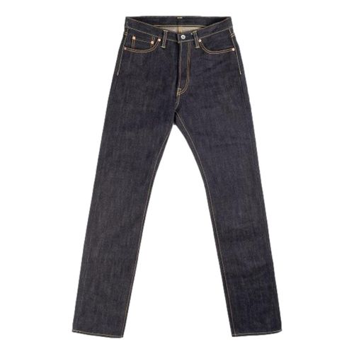 25oz Selvedge Denim Medium High Rise Tapered Cut Jeans Indigo