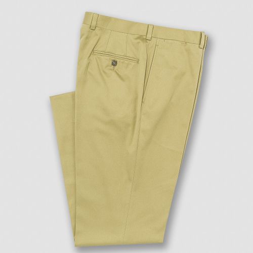 Khaki Cotton Drill Cloth Trouser - Classic Fit