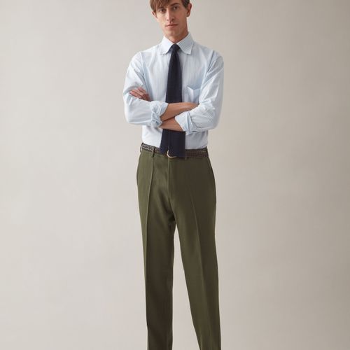 ALFIE Cavalry Twill Trousers Olive Olive