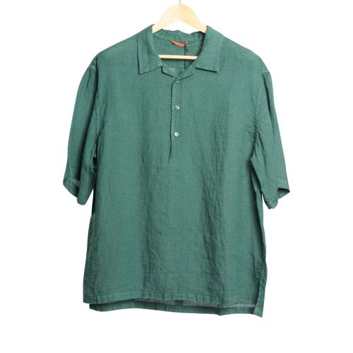 Mola Short Sleeve Popover Linen Green