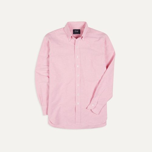 Dark Pink Cotton Oxford Cloth Button-Down Shirt