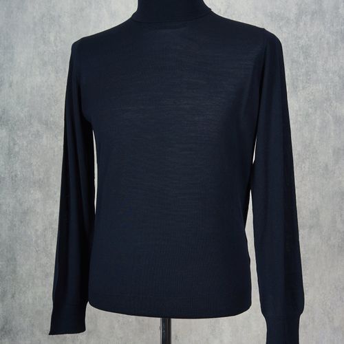 Ascot Chang Navy Extra-Fine Merino Wool Turtleneck Sweater (NOS)