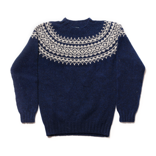 Crew Neck Ski Sweater - Blue