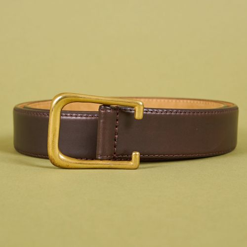 Simonnot Godard 58081 Dark Brown Brass Buckle Belt (NOS)