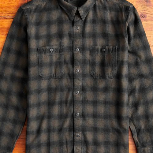 Cameron Canvas Workshirt in Black/Grey