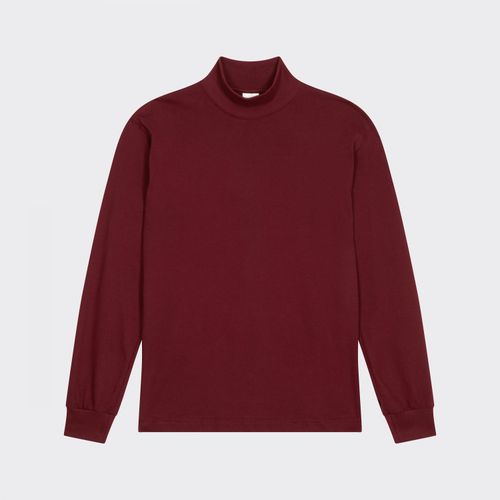 Mock Neck Light T-shirt : Crimson Red