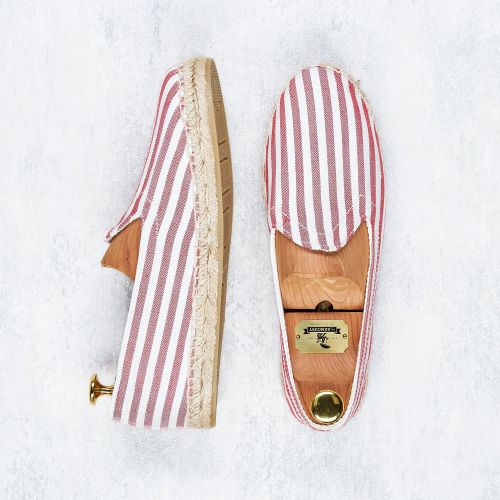 Drake's Red and White Stripe Canvas Espadrilles (NOS)