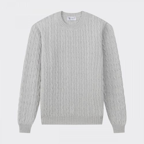 Cashmere Cable Knit Sweater : Pearl Grey