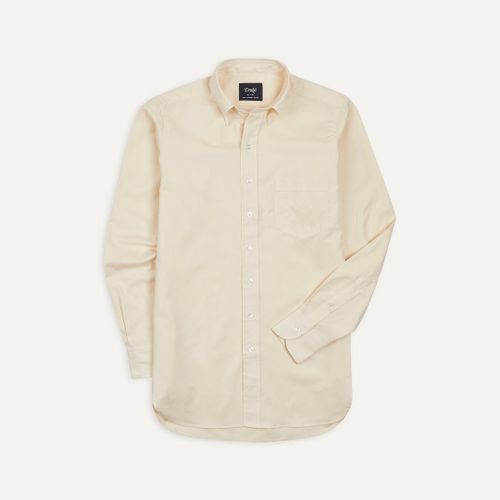 Ecru Pinpoint Oxford Cotton Cloth Button-Down Shirt