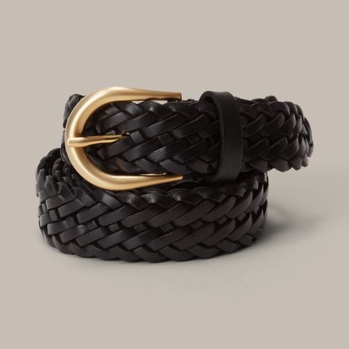 BELT Braided Leather Black Black