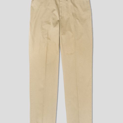 Cotton Cinch-back Chino Pants - Khaki