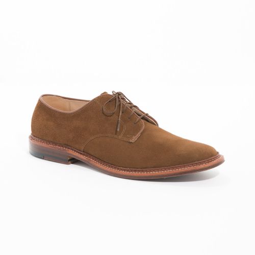 Alden Snuff Suede Plain Toe Blucher - Tan