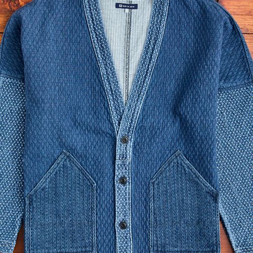 Sashiko Cardigan in Indigo 3-Year Wash