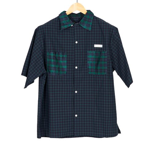 Utility Shirt Green Navy Check