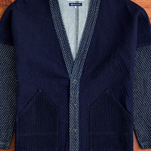 Sashiko Cardigan in Indigo Rinse