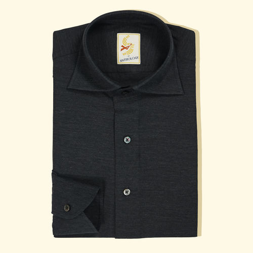 Faux Black Cotton/Cashmere ShirtFaux Black Cotton/Cashmere Shirt