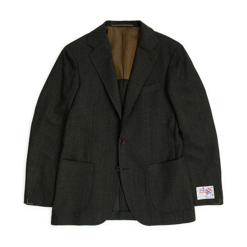 Ring Jacket Wool Mesh Balloon Jacket: Dark Green