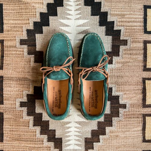 Wythe x Yuketen Handmade Suede Canoe Mocs - Evergreen