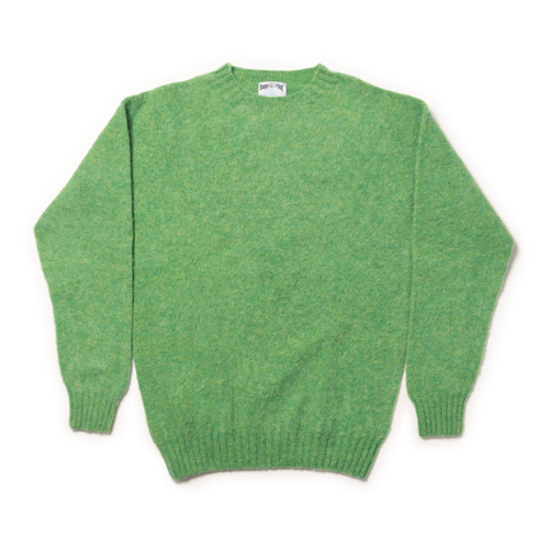 Shaggy Dog Sweater Bright Green - Trim Fit