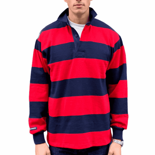 Barbarian 12oz Rugby Shirt – Navy/Red