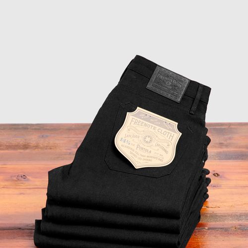 "Portola" 14.25oz Black Selvedge Denim - Tapered Fit